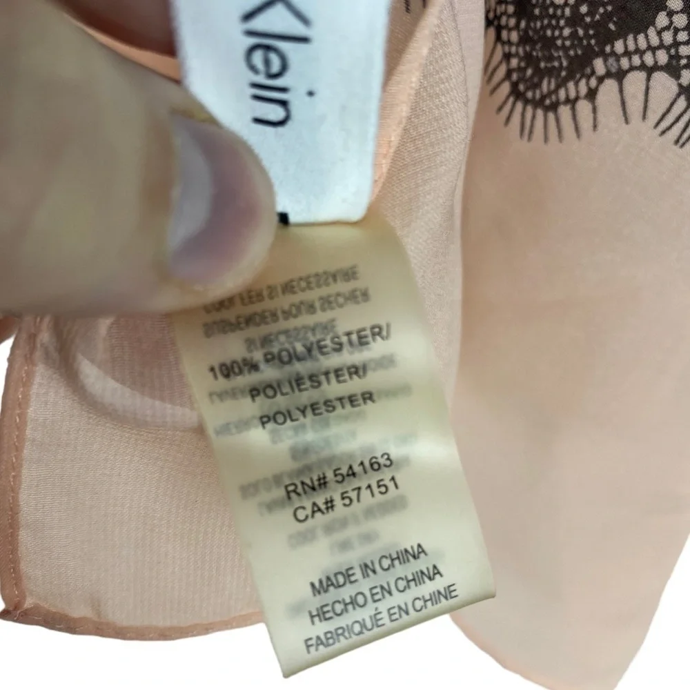 Calvin Klein nude blush and black delicate summer spring scarf shawl